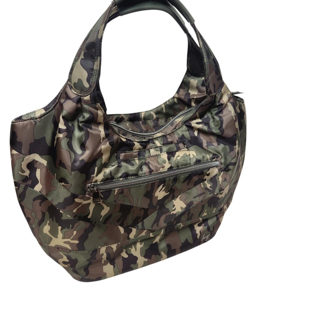 LUG Gondola SE Hobo Bag Womens Large Green Camo Shoulder Travel Purse Zip Top